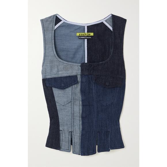 Marques' Almeida 'Rem'Ade' Patchwork Denim Vest Size 4